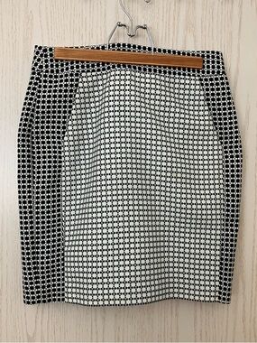 Banana Republic Black White Geometric Print Pencil Skirt